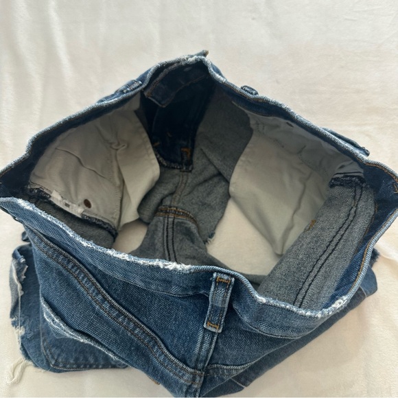 Abercrombie & Fitch BUNDLE 4 mom Jean Shorts Black Blue Light Blue 51259 - Picture 7 of 8